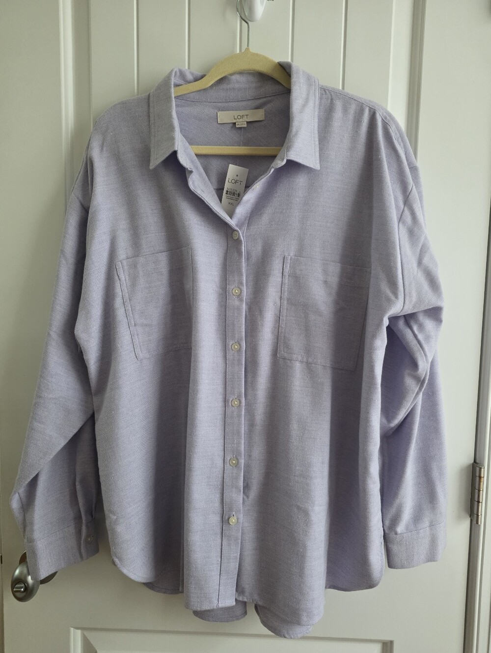 NWT LOFT Light Lavender Button-Down Shirt Sz XXL
